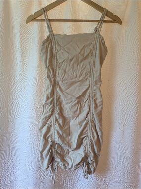 wild fable Beige Ruched Mini Dress - Small